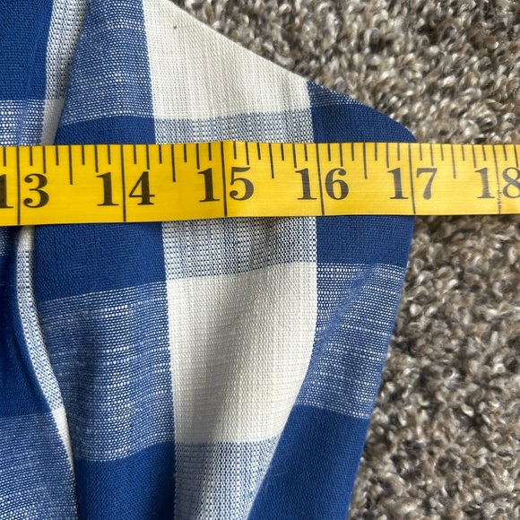 Blu Pepper adorable linen/cotton blend blue and white checkered sundress large - Picture 6 of 9